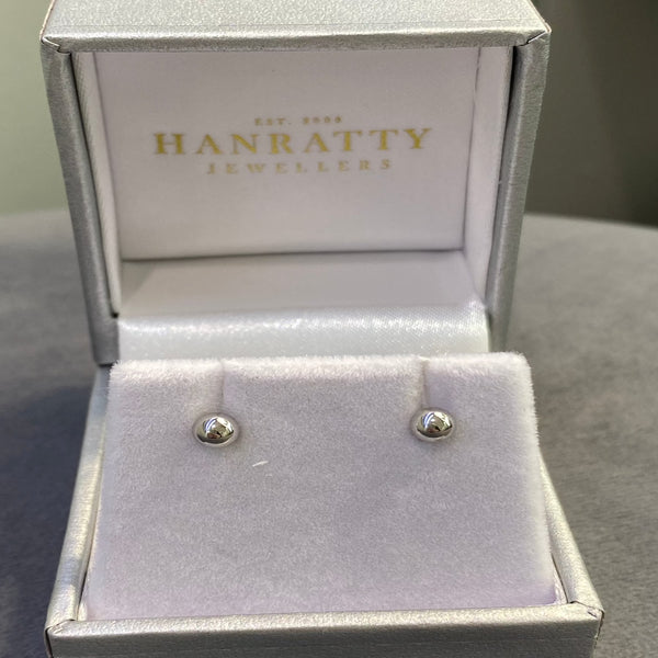 Ball Studs 4mm - 9ct White Gold