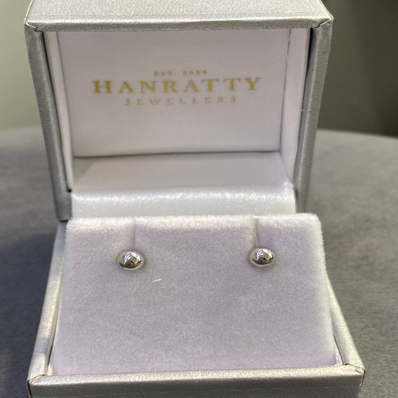 Ball Studs 4mm - 9ct White Gold