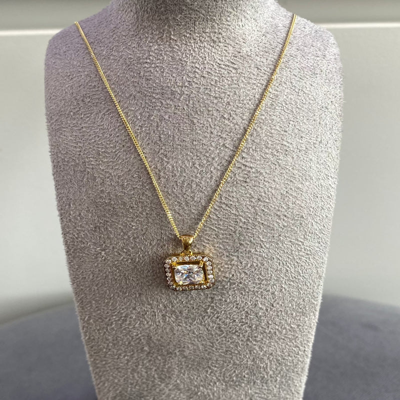 Pave Set Cubic Zirconia Pendant - Sterling Silver