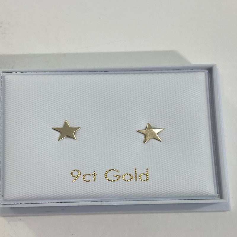 9ct Star Stud Earrings- 9ct Yellow Gold