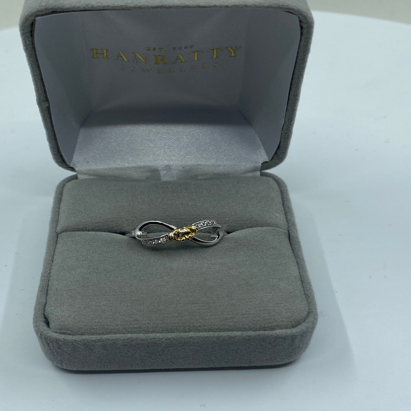 Cubic Zirconia Bow Ring - Sterling Silver