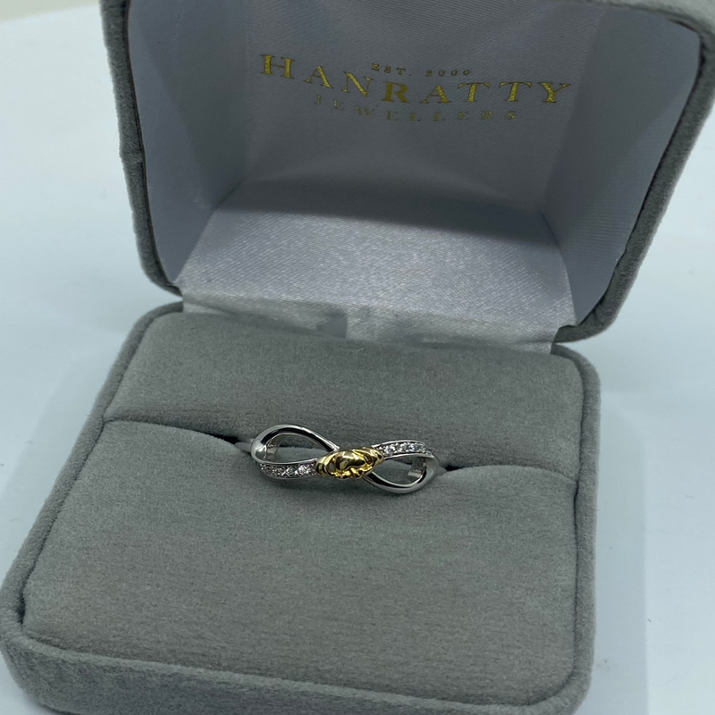 Cubic Zirconia Bow Ring - Sterling Silver