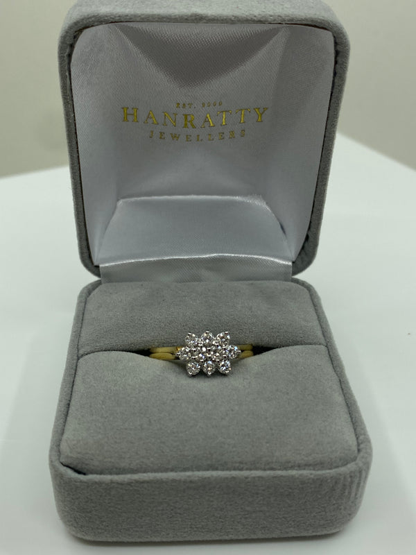 10 Stone Diamond Cluster Ring - 18ct Gold