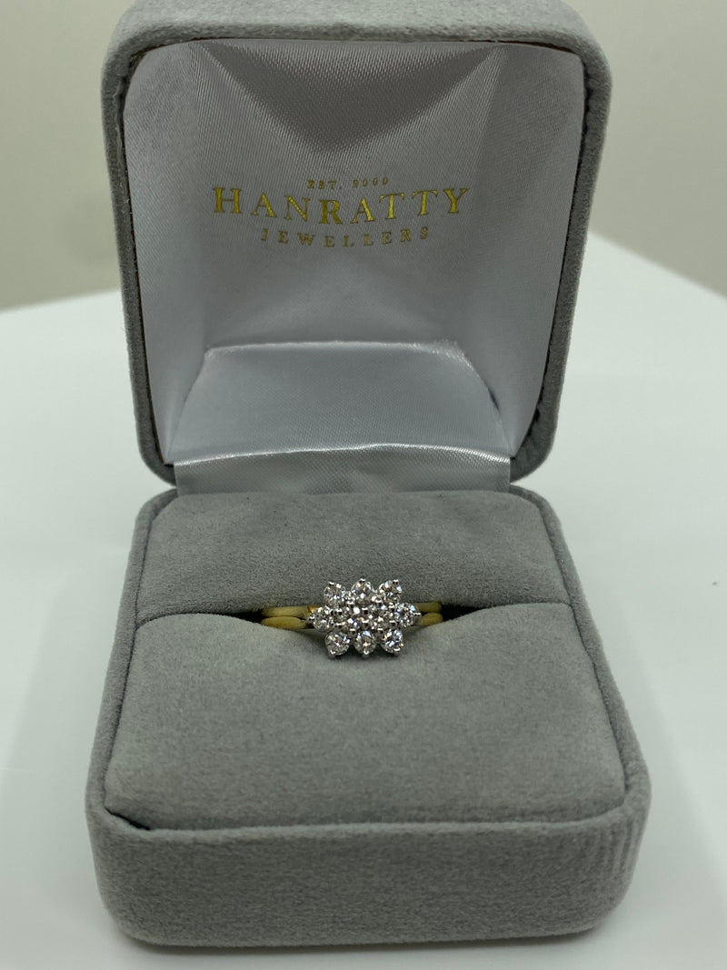 10 Stone Diamond Cluster Ring - 18ct Gold