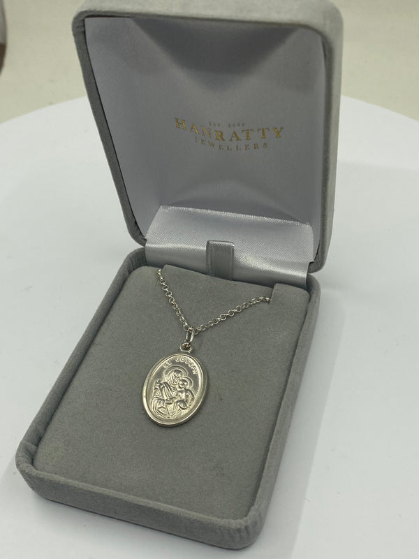 St Josephs Pendant - Sterling Silver