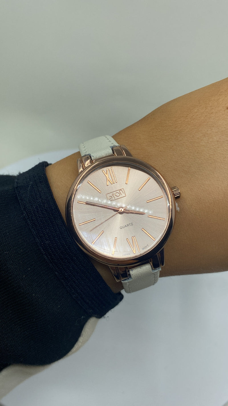 Eton White Leather Ladies Watch
