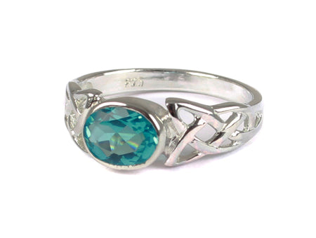 Celtic CZ Ring - Sterling Silver