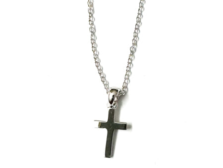 Plain Cross Necklace - Sterling Silver