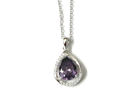 Birthstone Necklace CZ - Sterling Silver