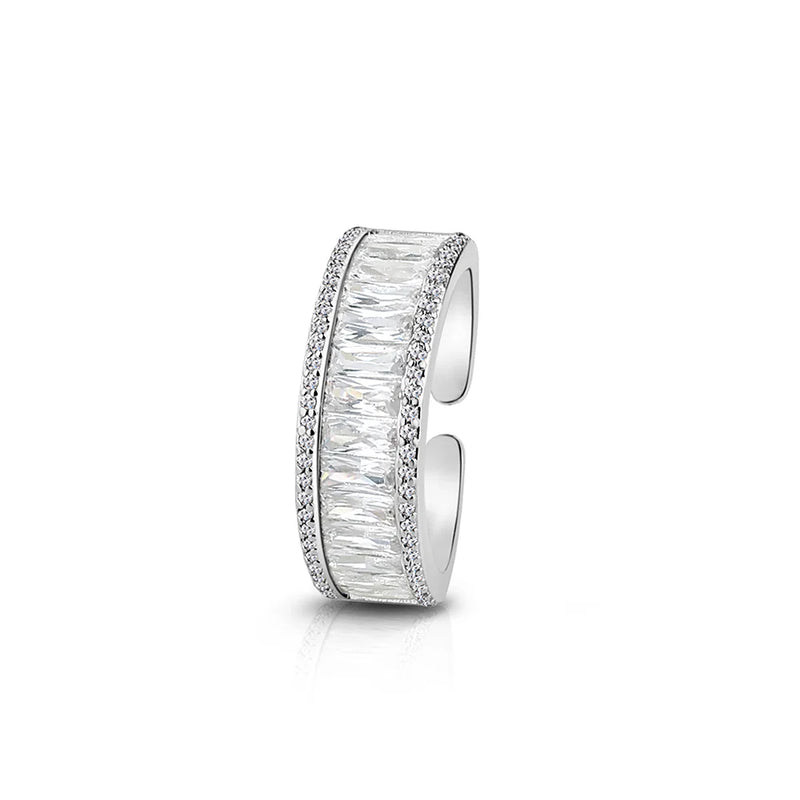 Silver Plated Baguette CZ Ring - Newbridge Silverware