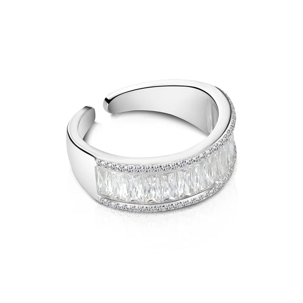 Silver Plated Baguette CZ Ring - Newbridge Silverware