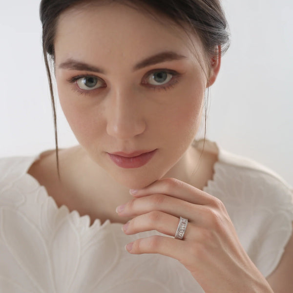 Silver Plated Baguette CZ Ring - Newbridge Silverware