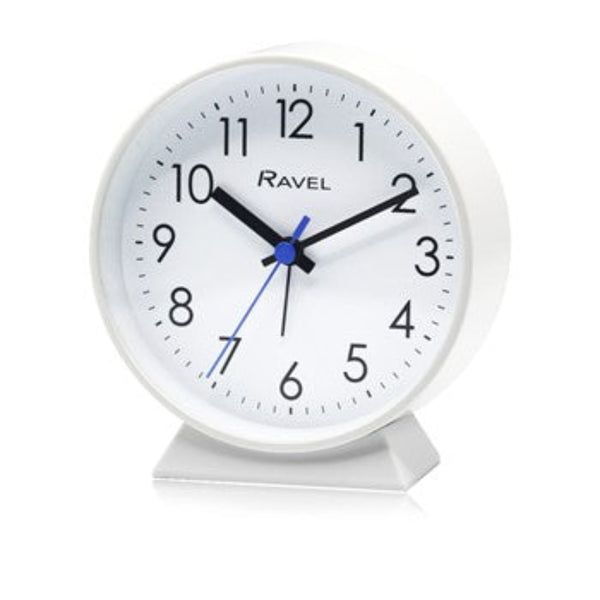 Ravel Round White Alarm Clock