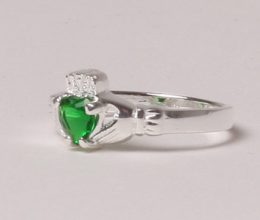 Claddagh Birthstone Rings - Sterling Silver