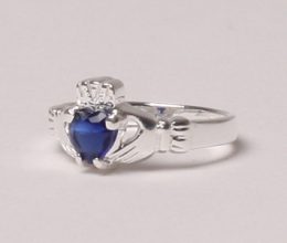 Claddagh Birthstone Rings - Sterling Silver
