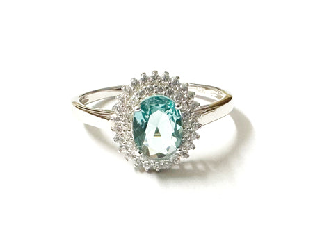 Halo CZ Ring - Sterling Silver