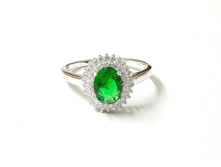 Halo CZ Ring - Sterling Silver