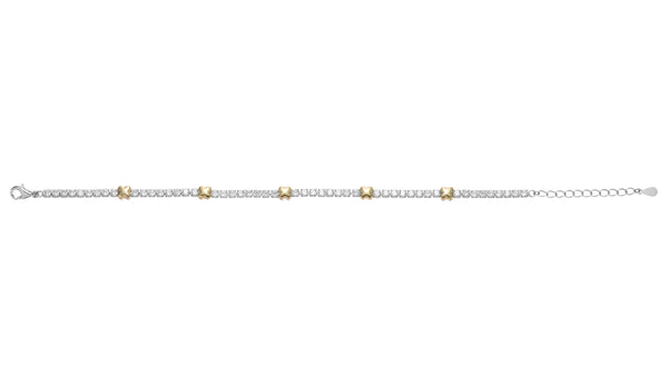 Fancy CZ Bracelet - Sterling Silver Gold Plated