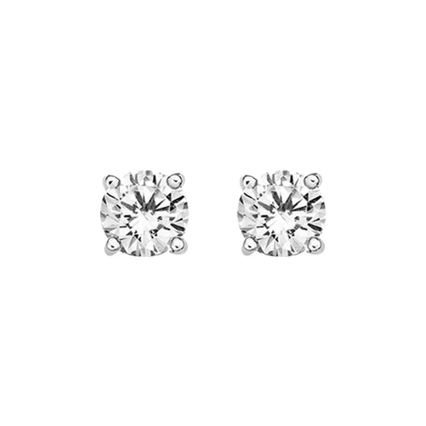 3mm Round Cubic Zirconia Stud Earrings - Sterling Silver. Ideal everyday earrings