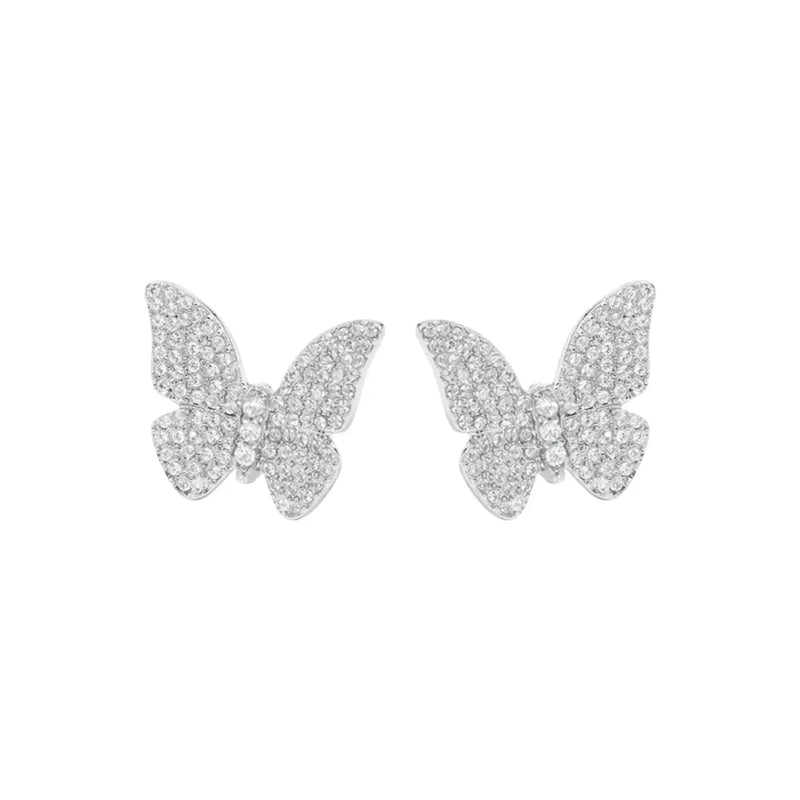 Butterfly Stud Earrings - Sterling Silver