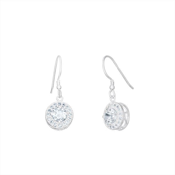 CZ Drop Earrings - Sterling Silver