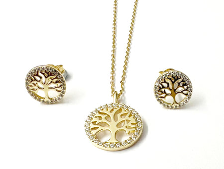 Tree Of Life Earrings - Sterling Silver Gold Plated