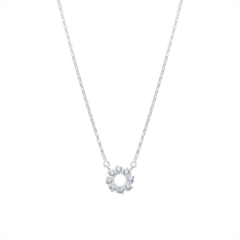 CZ Flower Style Necklace - Sterling Silver