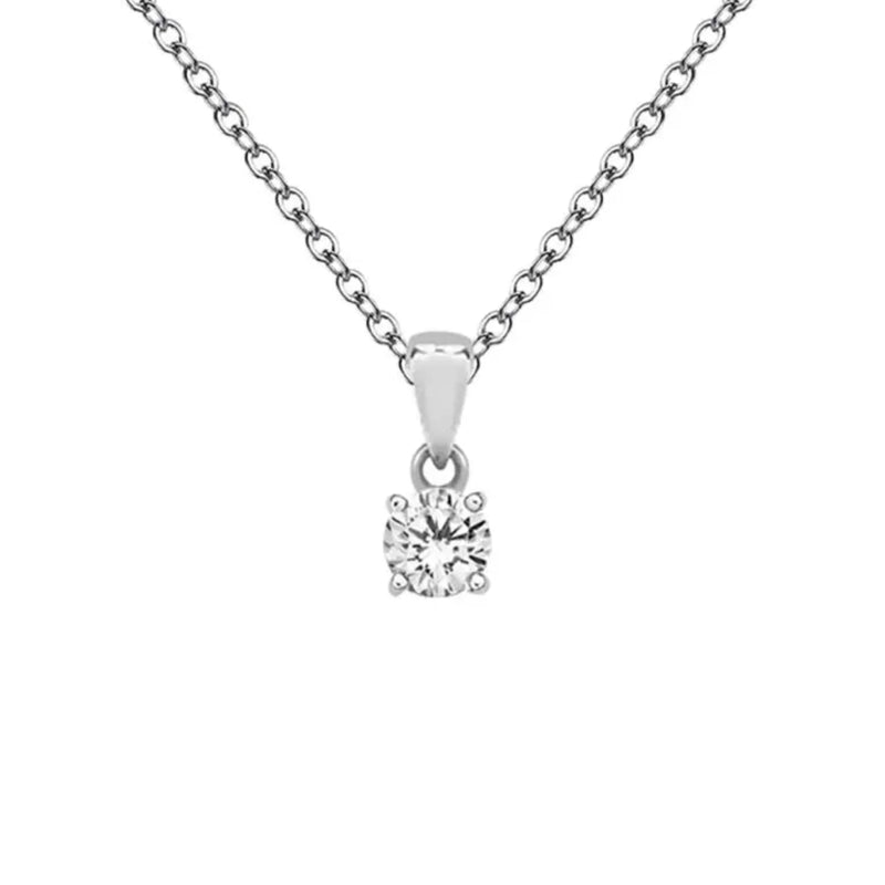 3mm Round Cubic Zirconia Pendant - Sterling Silver