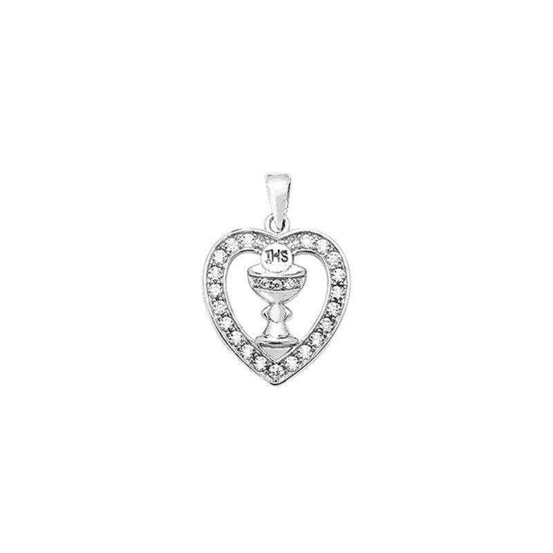 Heart Pendant With Host - Sterling Silver