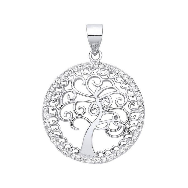 Tree Of Life Pendant CZ- Sterling Silver