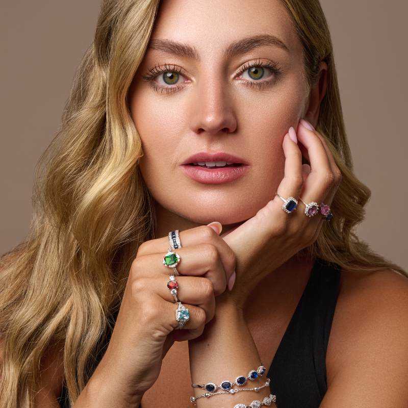 Aqua Blue CZ Ring - Sterling Silver
