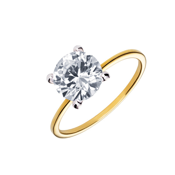 Cubic Zirconia Ring - Silver Gold Plated