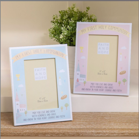 4" x 6" Faith  & Hope Pink First Communion Photo Frame