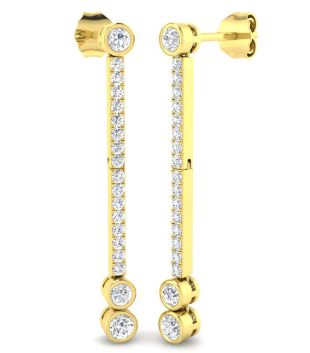 Lab Diamond Drop Earrings - 9ct Yellow Gold