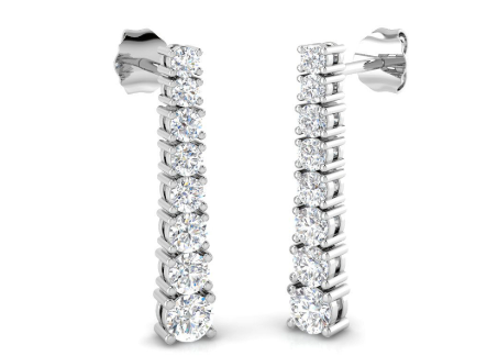 Lab Diamond Drop Earrings - 9ct White Gold