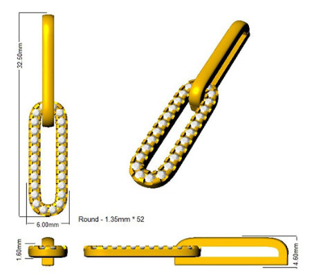Paper link Earrings Lab Diamond - 9ct Yellow Gold
