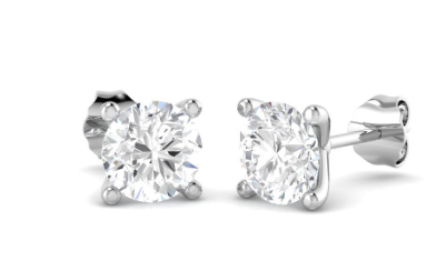 Stud Earrings Lab Diamond - 9ct White Gold