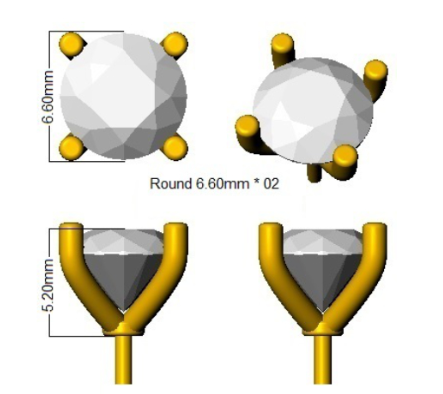 Stud Earrings Lab Diamond - 9ct White Gold
