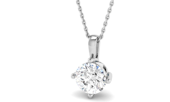 Round Brilliant Necklace Lab Diamond - 9ct White Gold