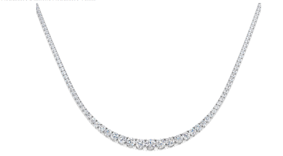 Tennis Style Necklace Lab Diamond - 9ct White Gold