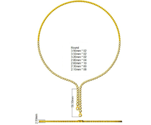 Tennis Style Necklace Lab Diamond - 9ct White Gold