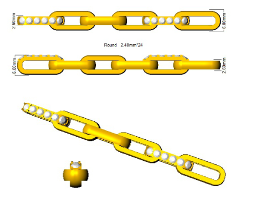 Paper Clip Bracelet Lab Grown Diamond - 9ct Yellow Gold