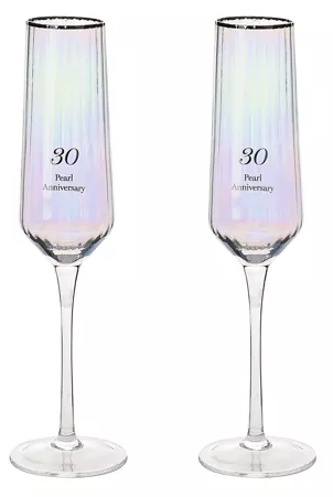 Amore Set of 2 Flute Glasses - 30th Anniversary