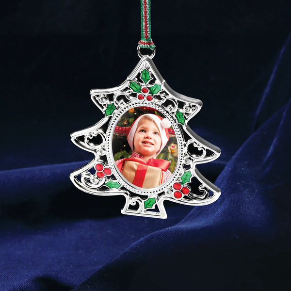 Holly Christmas Tree Photo Frame Decoration - Newbridge Silverware