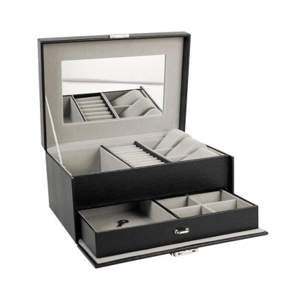 Smooth Black Jewellery Box With Drawer