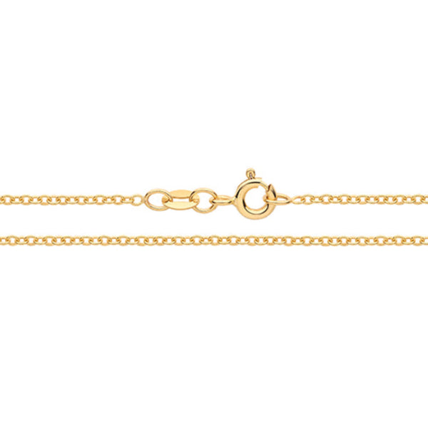9ct Yellow Gold Fine Solid Rolo Chain - adjustable