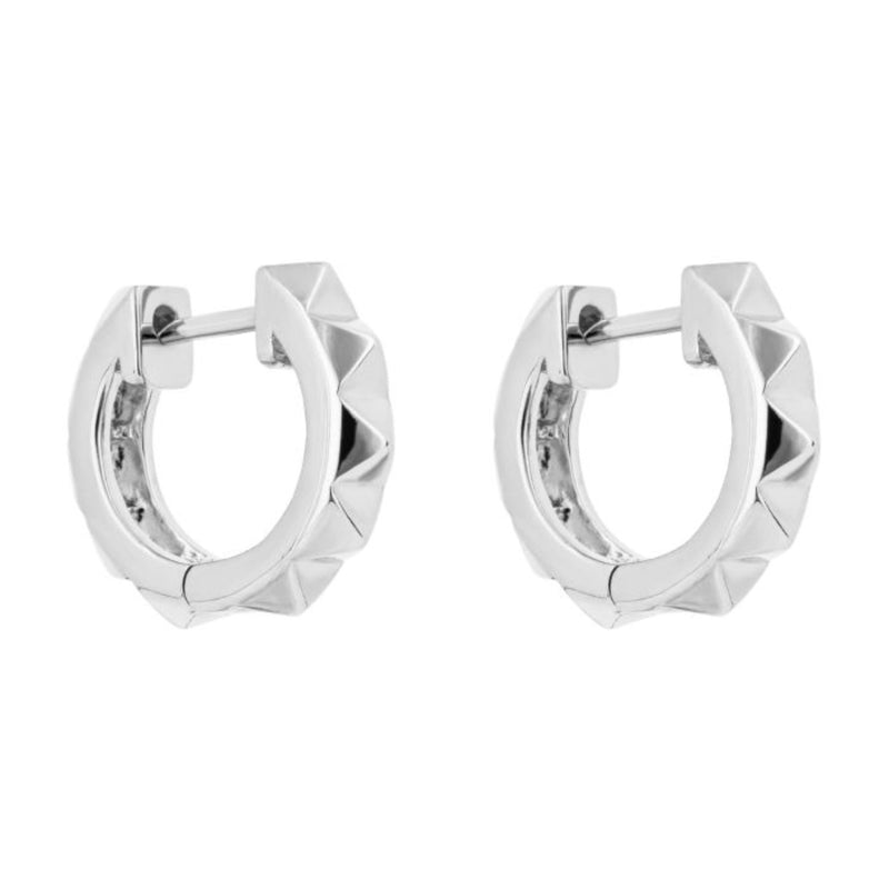 Pyramid Textured Hoop Earrings
