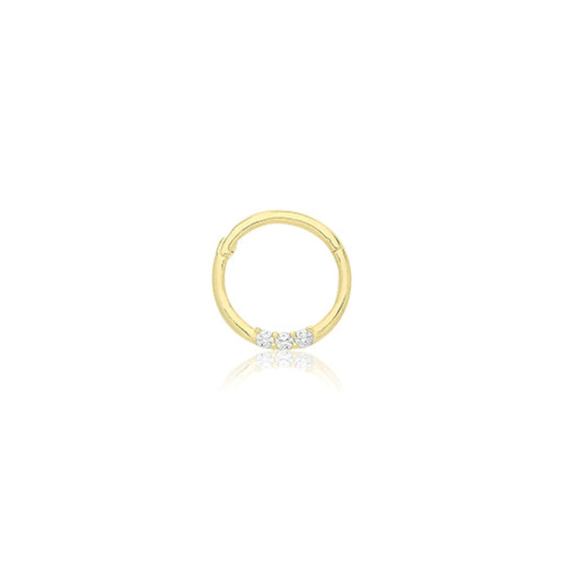 9ct Yellow Gold Cz Septum Piercing