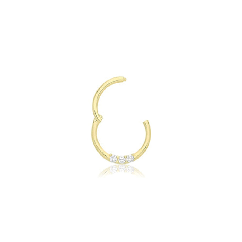 9ct Yellow Gold Cz Septum Piercing
