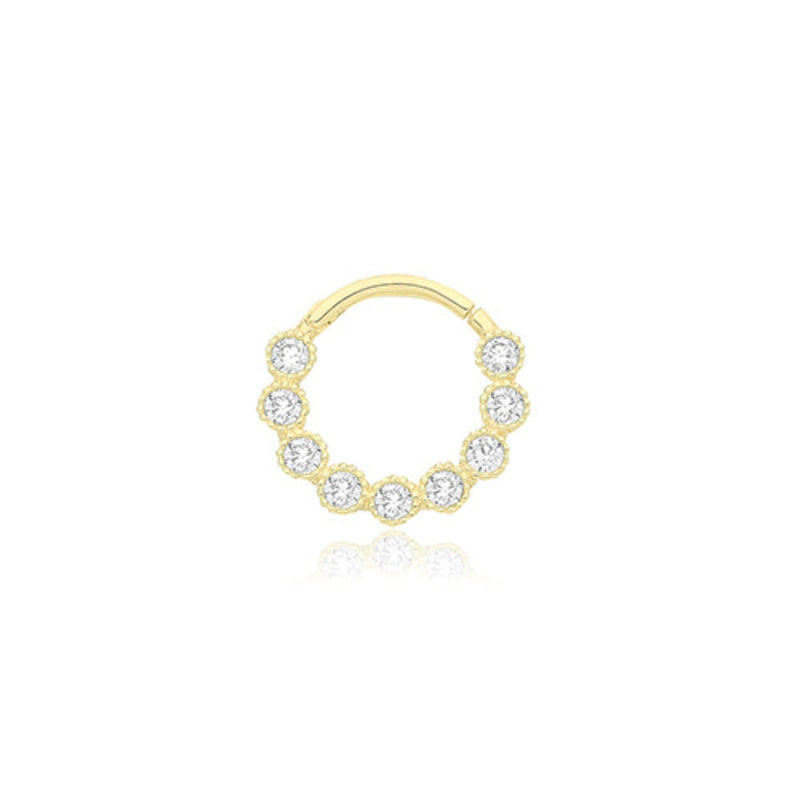 9ct Yellow Gold CZ Septum Piercing